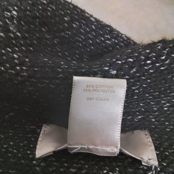 LOFT Casual Off Center Zip Knit Jacket Blazer Size Small Petite in Black, White - Picture 9 of 10